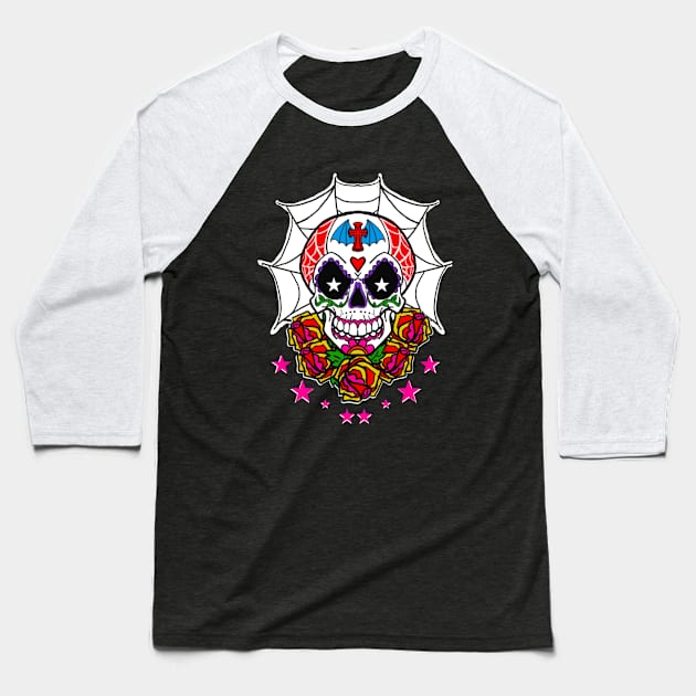 Dia De Los Muertos Baseball T-Shirt by Biomek